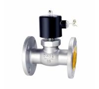 Electroválvula de brida de acero inoxidable DN15/20/25/32/40/50/65, normalmente cerrada, neumática, for agua, aceite y aire, 12 V, 24 V y 220 V(DC12V,DN50)