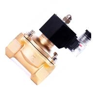 Electroválvula de latón de 1-1/2 pulgadas, normalmente cerrada, de acción directa, 220 V, 12 V y 24 V, con luz LED, for líquidos.(Npt Thread DC12)