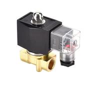 Electroválvula de latón de 3/8 "con indicador de potencia, válvula solenoide eléctrica de latón normalmente cerrada, 1 pieza(NPT_380V_NBR-SEAL)