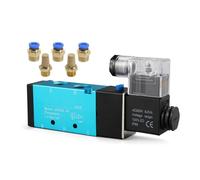 Electroválvula neumática de 5 puertos, vías, 2 posiciones, 8 mm, 10 y 12, conexión a manguera, control eléctrico, válvula magnética aire gas, V, 24 220(With-6mm-fitting,Motor With Bracket)