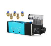 Electroválvula neumática de 5 puertos, vías, 2 posiciones, 8 mm, 10 y 12, conexión a manguera, control eléctrico, válvula magnética aire gas, V, 24 220(With-4mm-fitting,Motor With Bracket)