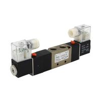 Electroválvula neumática de 5 vías, 3 posiciones, 1/4 pulgada, doble bobina, 12 V CC, 24, 220 CA, 1 unidad, 4V230C-08, 4V230E-08, 4V230P-08(With 10mm Fittings,4V230P-08 DC12V)
