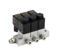 Electroválvula neumática de colector combinado multivía 2v025, 12 V, 24 V, 110 V, 220 V, válvula magnética de aire de 2 vías, normalmente cerrada(Dc24v 8mm,5 Stations)