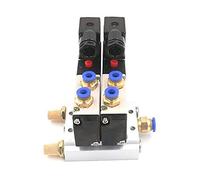 Electroválvula neumática doble 4V210-08, 12 V CC, 24 V, silenciador de 4 mm, 6 mm, 8 mm, 10 mm y 12 mm, juego de base de conexión rápida, 110 V, 220 V, 4V210-08, 1 unidad(12mm Fittings,DC24V)