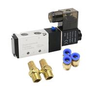 Electroválvula neumática eléctrica 4V210-08, 5 vías, 2 posiciones, control aire-gas, válvula magnética de 12 V, 24 V, 220 V, accesorios de manguera 4 mm-12 mm, 1 pieza(PC 12 mm Fittings,AC220)