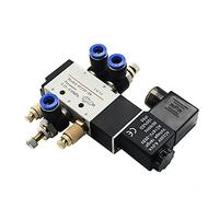 Electroválvula neumática eléctrica 4V210-08 Válvula magnética aire gas de 5 vías y 2 posiciones 12 V 24 V 220 V Accesorios para mangueras de 4 mm a 12 mm 1 ud. (Pc 12 mm Fittings,AC110)