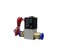 Electroválvula neumática eléctrica de 12 V, 24 V y 220 V, 2 posiciones, 2 puertos, normalmente cerrada, válvula magnética de aire, conexión de manguera de 6 mm y 8 mm.(PC 6MM Fittings,DC 12V)