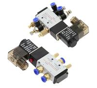 Electroválvula neumática eléctrica de 5 vías y 2 posiciones, control de aire y gas, válvula magnética, 12 V, 24 V, 220 V, voltaje de bobina: 4 mm-12 mm(SL 10mm Adjust,DC12)