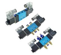Electroválvula neumática eléctrica de doble control, 2 posiciones, 5 vías, 12 V, 24 V, 220 V, 6 mm, 8 mm y 10 mm(PC-10mm-Adjust,DC 24V)
