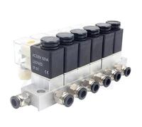 Electroválvula neumática normalmente cerrada 2V025-08, 1 unidad, 12 V/24 V/220 V, válvula de conmutación enchufable de 2 vías for control de gases y fluidos.(DC12V 6 in 6 out)