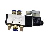 Electroválvula neumática solenoide neumática 4V310-08 4V310-10 5 vías 2 posiciones accionada por bobina única válvula solenoide de aire de control eléctrico 220v 12v (4v310-08 w pc10, DC12V)