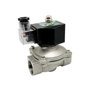 Electroválvula normalmente cerrada de 1/2", 3/4", 1" y 2" for agua, 24 V, 230 V, 24 V y 12 V, acero inoxidable, IP65, bobina de alta temperatura.(2",VITON-SEAL_12VDC)