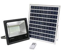 ELEDCO Foco Solar Led 100W, Panel Solar, Batería, Regulable Mando a Distancia, Luz Exterior Autonomía 8-15 Horas, Luz Neutra 4000K