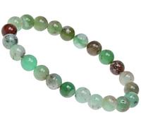 ELEDORO Pulsera de crisoprasa de 8 mm - Pulsera de perlas de piedra natural - Joyas de piedras preciosas hechas a mano