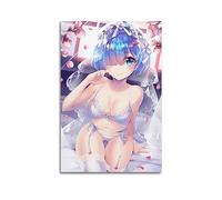 ELedvb Póster de anime Re Zero Rem, póster de lienzo decorativo, póster de pared e impresión artística moderna para decoración de dormitorio familiar, 20 x 30 cm