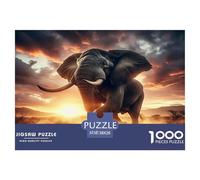 Elefante 1000 Piezas De Rompecabezas para Adultos, Puzzle Vida Silvestre Africana Adultos, Juego De Rompecabezas De Habilidad Difícil De Completar 38x26cm/1000pcs