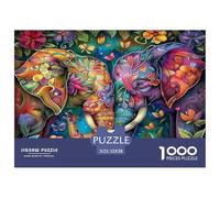 Elefante 1000 Piezas De Rompecabezas para Adultos, Puzzle Vida Silvestre fantástica Vibrante Adultos, Decoración para El Hogar 52x38cm/1000pcs