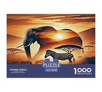 Elefante 1000 Piezas De Rompecabezas para Adultos, Rompecabezas Vida Silvestre Africana Adultos, Juego De Habilidad Difícil De Completar 52x38cm/1000pcs