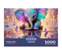 Elefante 1000 Piezas Juego de Rompecabezas Elefante Lindo y Detallado Escena Un Gran Relleno Festivo para Mayores de 10 Años Juego de Rompecabezas para Regalos para Hombres 70x50cm/