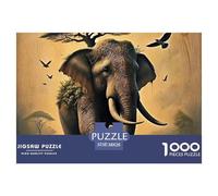 Elefante 1000 Piezas Obra De Arte Entretenimento Un Desafiante Entretenimiento Creativo Poderoso Lindo y Fresco Rompecabezas para Hombres Y Mujeres Creativo Regalo 38x26cm/1000pcs