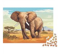Elefante 1000 Piezas Rompecabezas para Adultos Animales Salvajes para Amantes O Amigos Imposable 1000pcs (75x50cm)