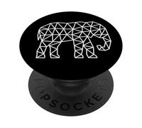Elefante Africano - Lindo Safari África Mamífero Zoo Negro Blanco PopSockets PopGrip Adhesivo