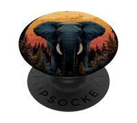 Elefante africano Puesta del sol Bosque PopSockets PopGrip Adhesivo