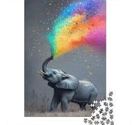 Elefante Africano Puzzle de 1000 Piezas Papel para Adultos Arte Colorido Sueño Relajación Juego Familiar Decoración Regalo 38x26cm/1000pcs