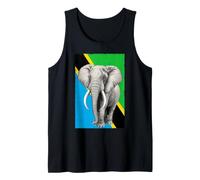 Elefante Africano y Bandera de Tanzania Camiseta sin Mangas
