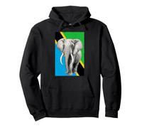 Elefante Africano y Bandera de Tanzania Sudadera con Capucha