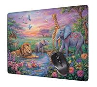 Elefante Alfombrilla Raton Gaming 240x200x3mm, Alfombrilla Escritorio León Mouse Pad con Base Goma Antideslizante, con Bordes cosidos, Superficie Impermeable, para Oficina Portátil Tapete Rato H0-212