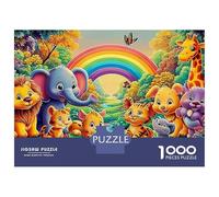 Elefante arcoíris Jigsaw Paraíso Animal Puzzle Mil Piezas para Jóvenes Adultos - Papel Resistente Desarrollo Cognitivo Ocio Difícil 52x38cm/1000pcs