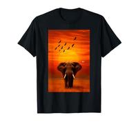 Elefante Atardecer África Safari Vida Silvestre Fan Zoológico Amante Camiseta