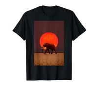 Elefante Atardecer África Safari Vida Silvestre Fan Zoológico Amante Camiseta