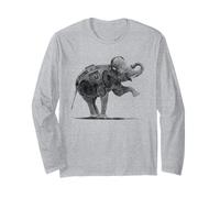Elefante Boombox Auriculares Amante Música Arte Callejero Sket Manga Larga