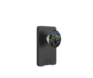 Elefante Cielo Estrellado Estilo Van Gogh Sky Art Zoo Fan mamá niños PopSockets PopWallet para MagSafe