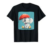 Elefante creativo con logotipo de paraguas para un aspecto bonito Camiseta