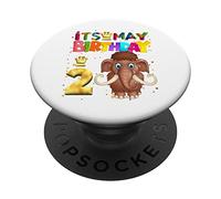 Elefante Cumpleaños Niño Fiesta Animal 2º Cumpleaños Elef PopSockets PopGrip Adhesivo