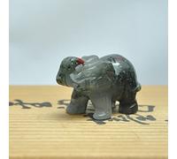 Elefante de cuarzo rosa de cristal natural de 1.5 pulgadas, amatista, obsidiana, animales, manualidades, pequeña decoración del hogar, piedra africana