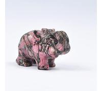 Elefante de cuarzo rosa de cristal natural de 1.5 pulgadas, amatista, obsidiana, animales, manualidades, pequeña decoración del hogar, piedra rosa