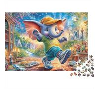Elefante de Dibujos Animados Puzzle para Adultos Puzzle de 1000 Piezas Bosque de Cuentos Relajación Decoración 38x26cm/1000pcs