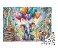 Elefante de Dibujos Animados Rompecabezas 1000 Piezas Elefante in Cozy Kitchen Estético Desafiante Decoración Hogar Regalo Familiares/Parejas Adultos Niños +8 38x26cm
