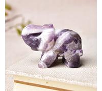 Elefante De Ensueño De Cristal Natural, Estatuilla De Animales Reiki, Artesanías De Piedra, Pequeños Adornos, Decoración Del Hogar, Regalo De Navidad,amatista De Ensueño