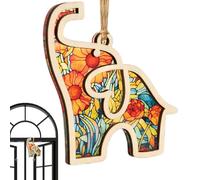Elefante de hermandad, decoración de elefante de madera con tarjeta de historia, navideño, decoración especial de enlace para mejores