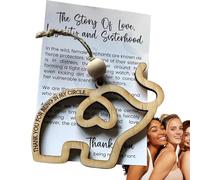 Elefante de hermandad - Símbolo de amistad, de vínculo fraternal | Regalo atento de madera para hermanas y amigos con de gasa transparente, ideal para bolso de mano, bolso o