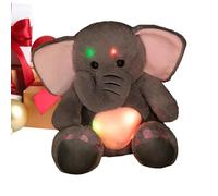 Elefante de peluche: tierno peluche con luz LED, simpático juguete con luz nocturna | Para niños, adultos, niñas, niños, salón, dormitorio, estantería, oficina, coche, fiesta de Bambi