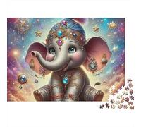 Elefante Decorativo Puzzle de 1000 Piezas Papel para Adultos Cielo Estrellado Mágico Juego de Puzzle 1000 Piezas Relajante Familiar 70x50cm/1000pcs