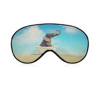 Elefante dentro de un tubo de baño en el desierto Antifaz para dormir con los ojos vendados Ajustable Super-Smooth Soft Eye Mask Cover para hombres Mujeres Viajes y siesta