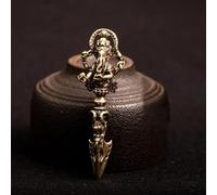 Elefante Dios Figura miniatura para acento de espacio vital y llavero colgante integración cobre puro