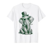 Elefante Divertido con Gafas de Sol Shamrock Día de San Patricio Camiseta